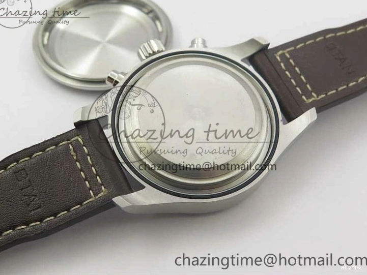 MIROTIME 1221 Pilot Chrono Spitfire IW387903 SS ZF 1:1 Best Edition Black Dial on Brown Leather Strap A OdorResistant 7127